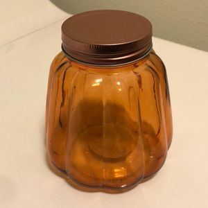 Orange Glass Pumpkin Jar - Brand new.  Never used